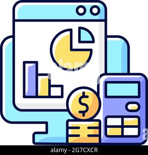 Cost management RGB color icon Stock Vector