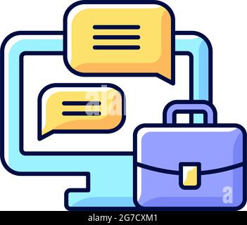 Workplace chat RGB color icon Stock Vector