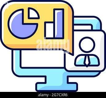 Online business presentation RGB color icon Stock Vector