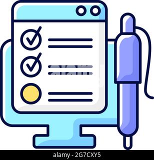Online form RGB color icon Stock Vector