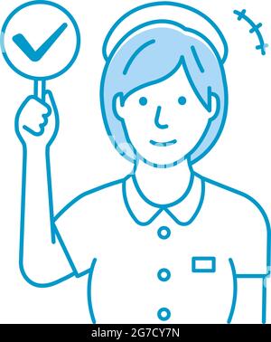 Nurse showing placard vector illustration Stock Vector