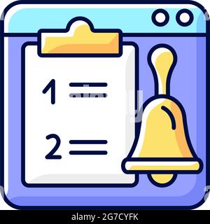 Online reminder RGB color icon Stock Vector