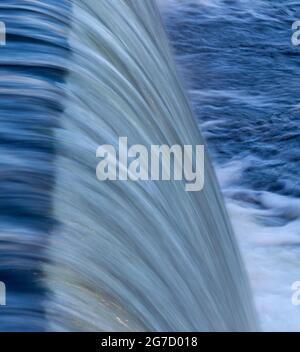 Close up view of a weir on the River Wharfe in Boston Spa, West Yorkshire Stock Photo