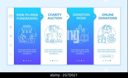 Collecting money event ideas onboarding vector template Stock Vector