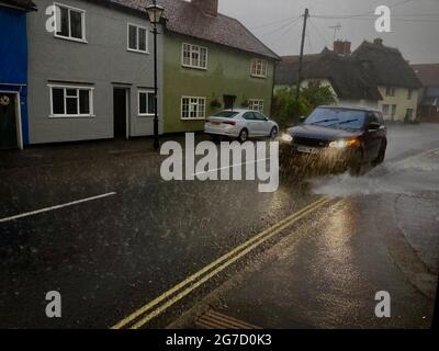 Thaxted, England Uk Gb. 12th July, 2021. Thaxted Essex England UK-Heavy Rain Storm-12 July 2021 Exceptionally heavy rain fell over parts of eastern England on the evening of 12 July 2021 causing floods in the area. Credit: BRIAN HARRIS/Alamy Live News Stock Photo