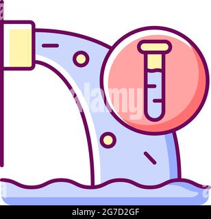 Water pollution control RGB color icon Stock Vector