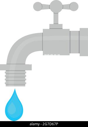 Vector emoticon illustration of a dripping tap Stock Vector