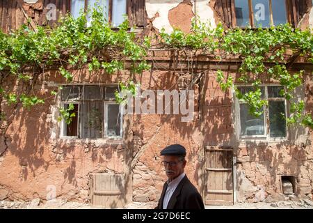 Nallihan,Ankara,Turkey - 05-09-2016:View of old house made of adobe