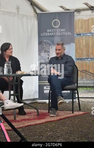 Bantry, West Cork, Ireland. 12th July 2021. West Cork Literary Festival last day of live outdoor events featuring numerous writers. Pictured below Stephen Walsh. Credit: Karlis Dzjamko/Alamy Live News Stock Photo