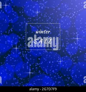 winter sale with white text on a blue background for your design Stock Vector