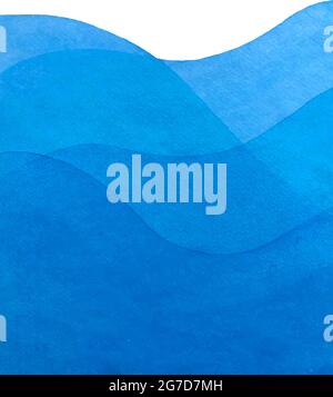 Watercolor blue background, waves, abstract , backdrop. Vector illustration for your design. Stock Vector