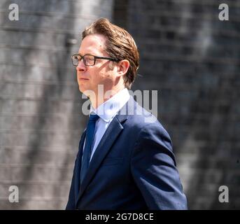 London, UK. 13th July, 2021. Alex Burghart, MP for Brentwood and Onger, and Parliamentary Private Secretary to the Prime Minister, arrives at 10 Downing Street, London Credit: Ian Davidson/Alamy Live News Stock Photo