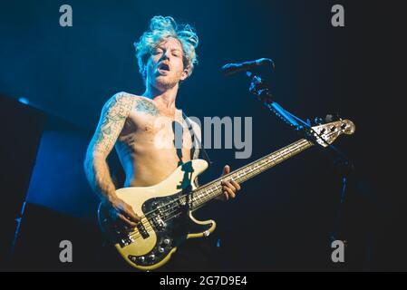 PADOVA, GRAN TEATRO GEOX, ITALY: James Johnston, bassist of the Scottish rock band Biffy Clyro performing live on stage in Padova, for the “Ellipsis” European tour Stock Photo