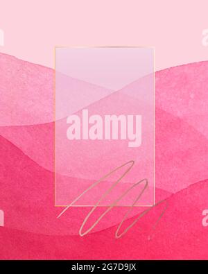 Watercolor pink background with a frame for an inscription, abstract, backdrop, for an invitation, wedding, congratulations. Vector illustration Stock Vector