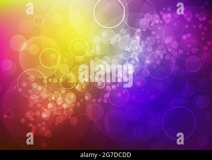 Bright rainbow colorful background with a scattering of bokeh light spots. EPS10 format Stock Vector