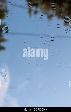 Water drops on glass Stock Photo