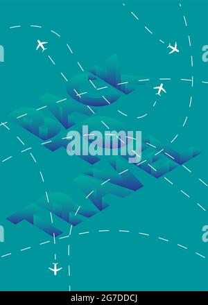 Back To Travel text with Depth font. Vector banner template design. Travel banner, fashion advertising, sales poster. Stock Vector