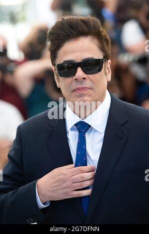 Benicio Del Toro attending The French Dispatch Photocall as part of the 74th Cannes International Film Festival in Cannes, France on July 13, 2021. Photo by Aurore Marechal/ABACAPRESS.COM Stock Photo