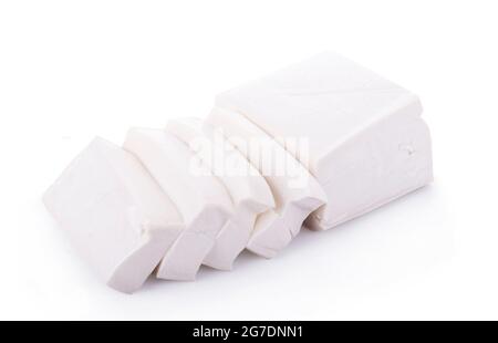 tofu cheese on white background Stock Photo