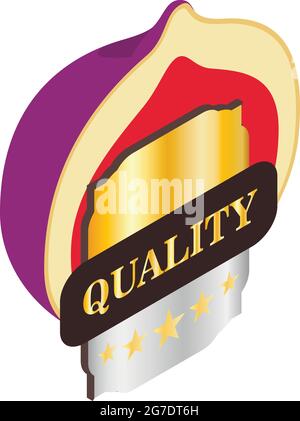 Fig icon isometric vector. Fresh purple sweet ripe fig. Quality sign, fruit Stock Vector