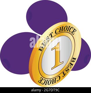 Plum icon isometric vector. Ripe fresh blue garden plum. Best choice sign, number one, juicy fruit Stock Vector