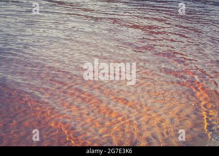 Sea surface in sunlight with small waves. Stock Photo