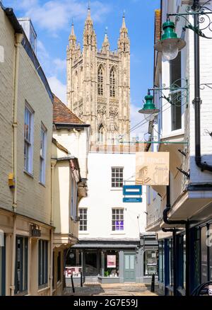 A view of Canterbury Cathedral from Butchery Lane Canterbury Kent, England UK GB Europe Stock Photo