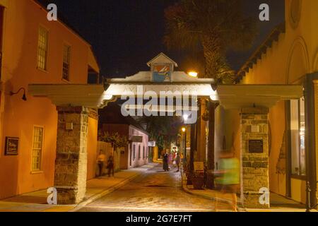 St Augustine Florida  oldest continuously-inhabited settlement in the contiguous United States. Aviles Street Stock Photo