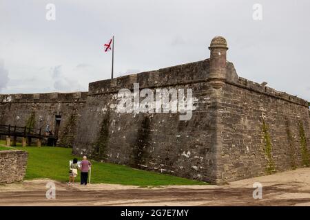 St Augustine Florida  oldest continuously-inhabited settlement in the contiguous United States. Castillo de San Marcos Stock Photo