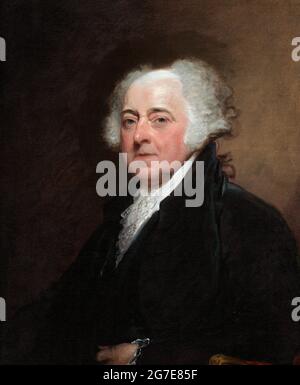 John Adams. Portrait of the 2nd US President, John Adams (1735-1826) by Gilbert Stuartl, oil on canvas, 1800/1815 Stock Photo