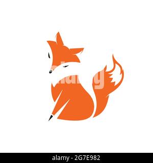 Vector of a fox design on white background. Wild Animals. Easy editable layered vector illustration. Stock Vector