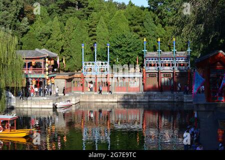 Suzhou Market Street in Summer Palace Stock Photo