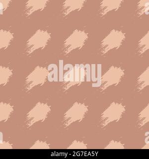 copper brown and beige hand drawn brush stroke blots seamless pattern. vector background for bed linen fabric, wrapping paper, scrapbooking. Stock Vector