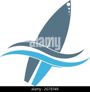 Surfing board icon logo design vector template illustration Stock Vector