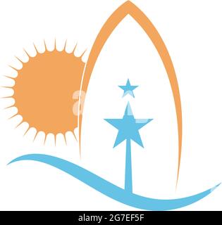 Surfing board icon logo design vector template illustration Stock Vector