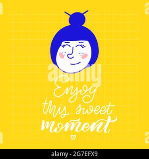 Enjoy every moment - Hand drawn typography poster.  Stock Vector