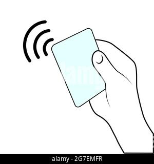 Contactless payment. Payment by credit card via Wi-Fi. vector Stock Vector