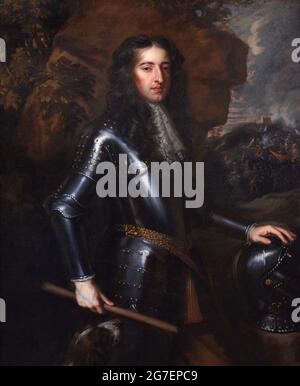 King William III (1650-1702). King of England, Scotland and Ireland (1689-1702). House of Nassau. Stadholder of the United Provinces of the Netherlands as William III (1672-1702). Portrait. Studio of Sir Peter Lely (1618-1680) based on a work of circa 1677. Oil on canvas (124,5 x 101 cm). National Portrait Gallery. London, England, United Kingdom. Stock Photo