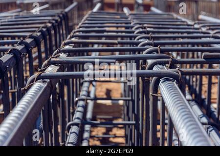Rebar Work For Raft Abstract image of rebar Stock Photo - Alamy