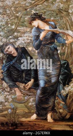 The Beguiling of Merlin, by Edward Burne-Jones, 1872–1877 Stock Photo