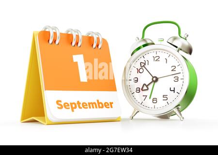 School Calendar for September, 1st Stock Photo