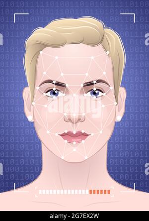 Biometric Facial Recognition Stock Vector