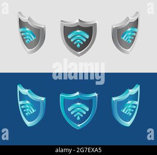 Wi-Fi Security Shield Stock Vector