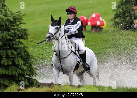 MARLBOROUGH, UK. JULY 10TH. Ruby Dean riding Stonehavens Cloud during PT Section M Cross Country event at the Barbury Castle International Horse Trials, Marlborough, Wiltshire, UK on Saturday 10th July 2021. (Credit: Jon Bromley | MI News) Stock Photo