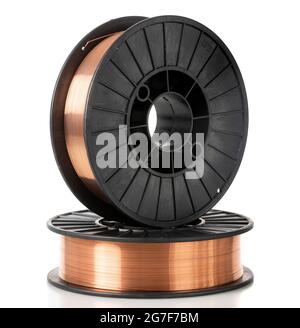 Two spools of MIG welding wire Stock Photo