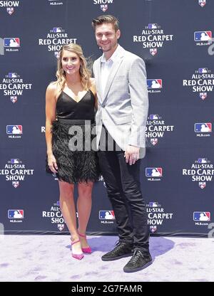 Denver, United States. 13th July, 2021. New York Mets Taijuan Walker poses with his wife during the MLB All-Star Red Carpet Show at Coors Field in Denver, Colorado, on Tuesday, July 13, 2021. Photo by Bob Strong/UPI Credit: UPI/Alamy Live News Stock Photo