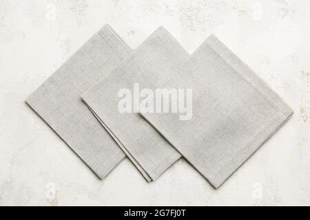 Fabric napkins on light background Stock Photo