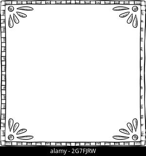 Silhouette square frame with white background Stock Photo