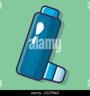 asthma inhaler isolated vector illustration in flat style Stock Vector