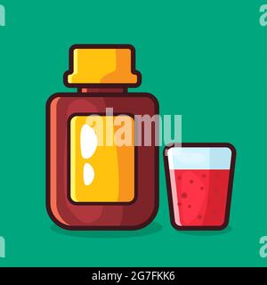 cough syrup isolated vector illustration in flat style Stock Vector